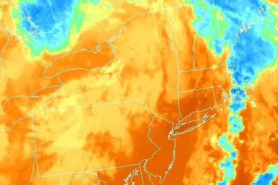 Infrared satellite image from the National Weather Service